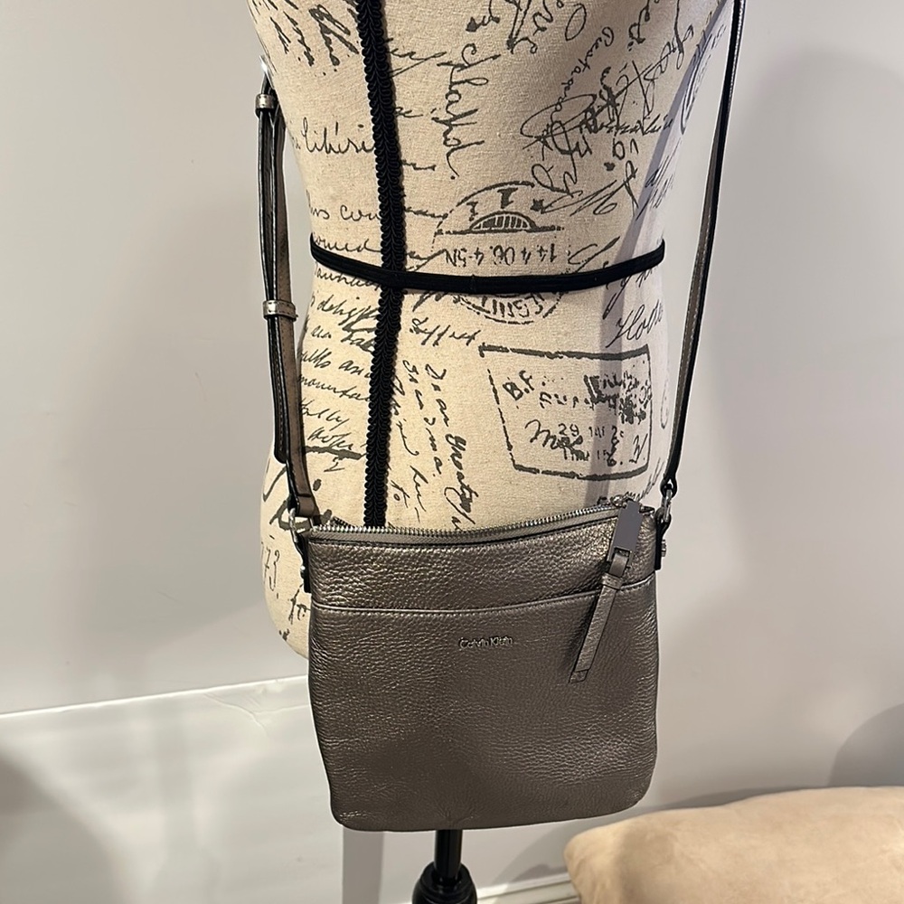 Calvin Klein Metallic Leather Crossbody Bag
